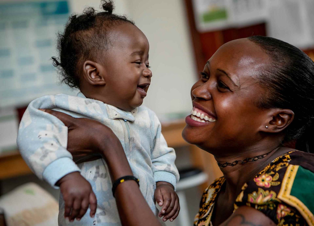 Rebeccka and her baby Naybare at a Care Clinic in South Western Uganda
