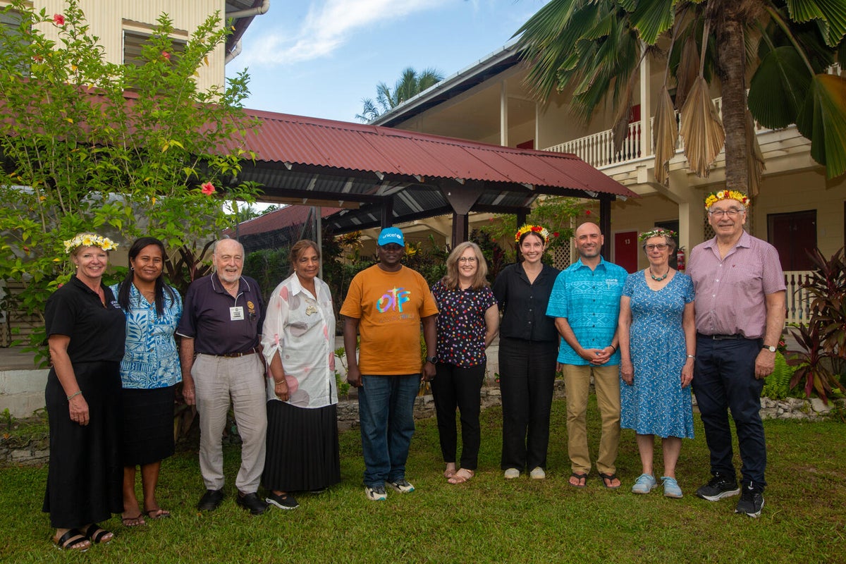 The UNICEF Australia, UNICEF Kiribati and Rotary team coming together in Kiribati.
