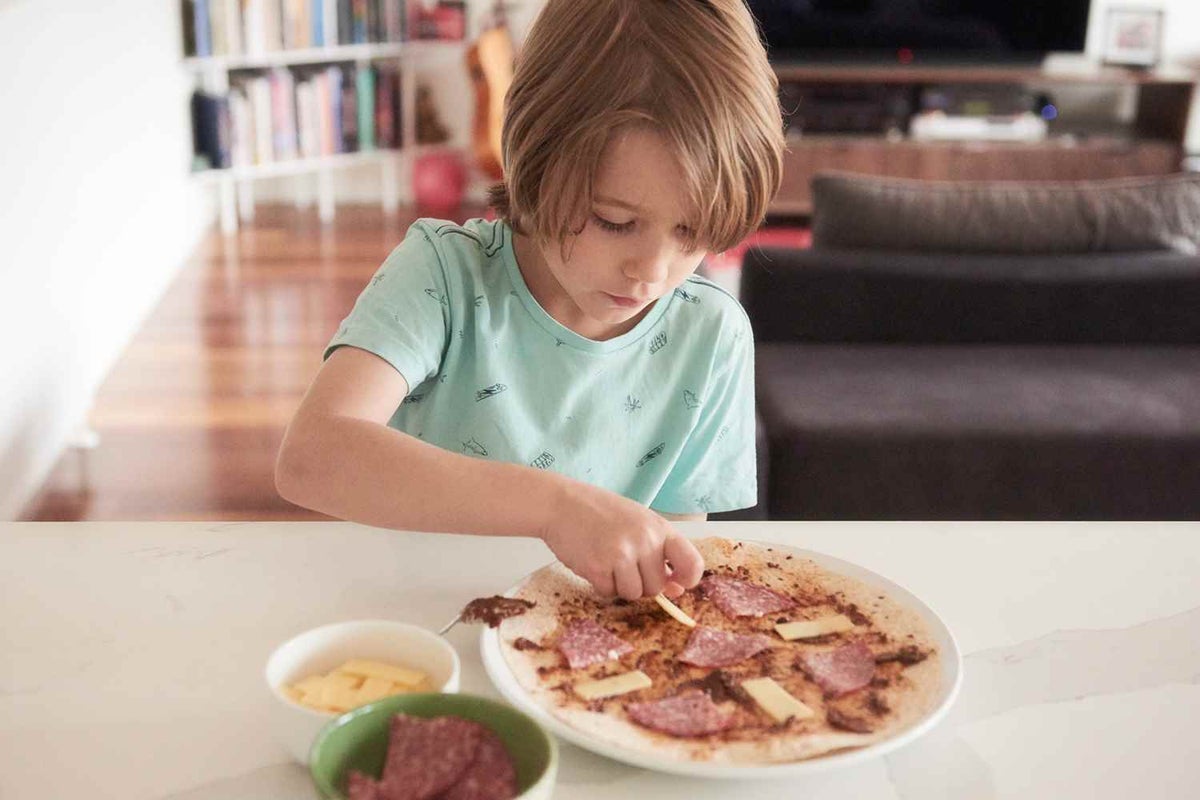 Child makes his own food