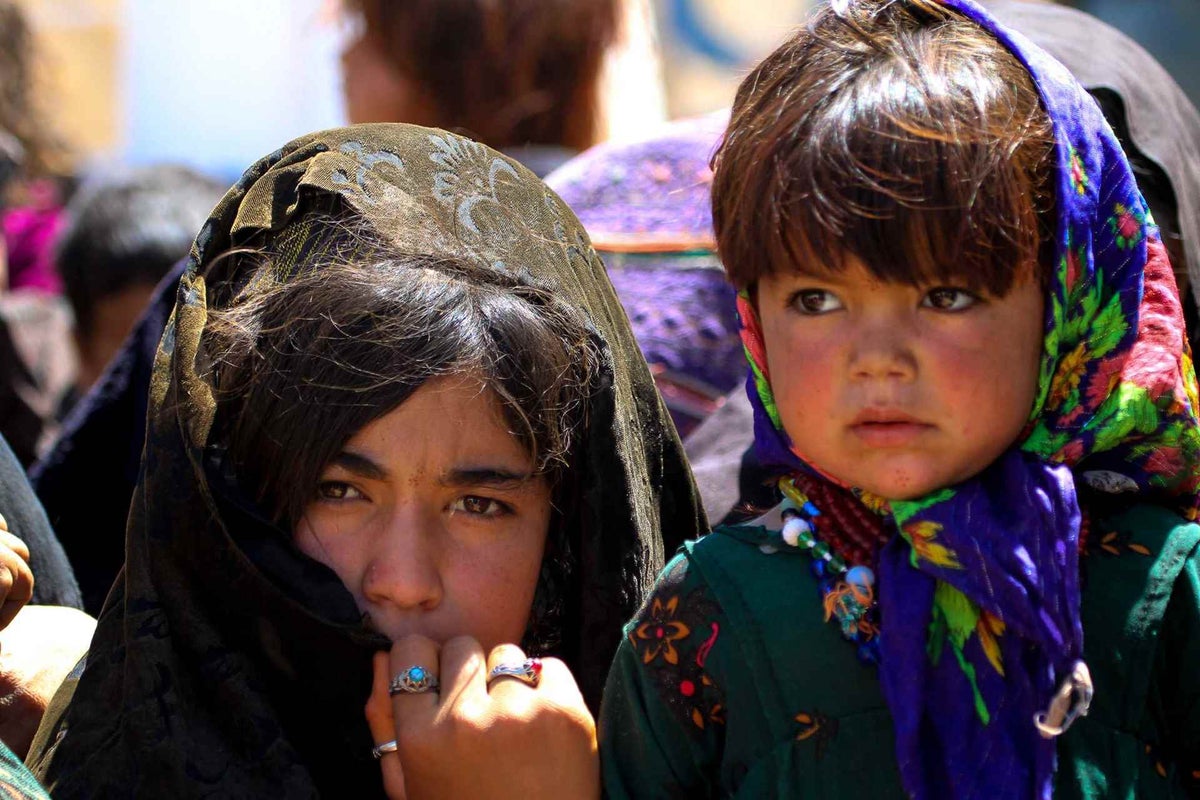 Children looking to camera