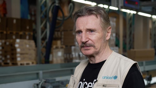 Liam Neeson, UNICEF Goodwill Ambassador, at UNICEF Supply Division