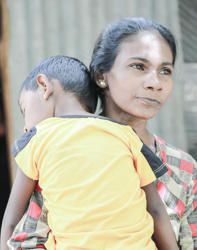 Selvathy, is 31 years old and lives in Devapuram, Batticaloa, Sri Lanka with her two children