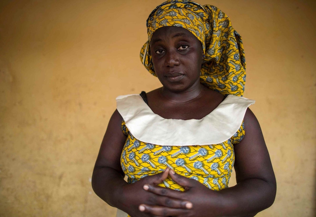 Ebola survivor and widow with four children, Hawa Kandé in Conakry, Guinea