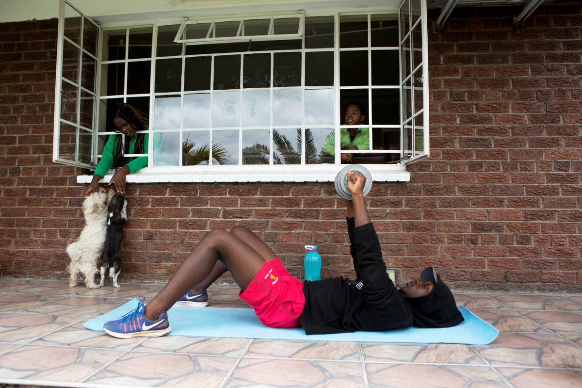 Photographer Tsvangirayi Mukwazhi's family is finding new ways to keep active during lockdown