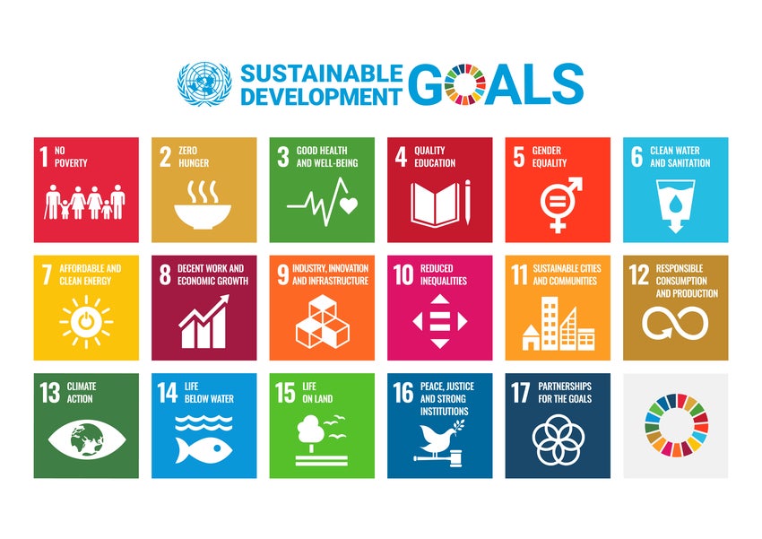Diagram of the 17 sustainable development goals