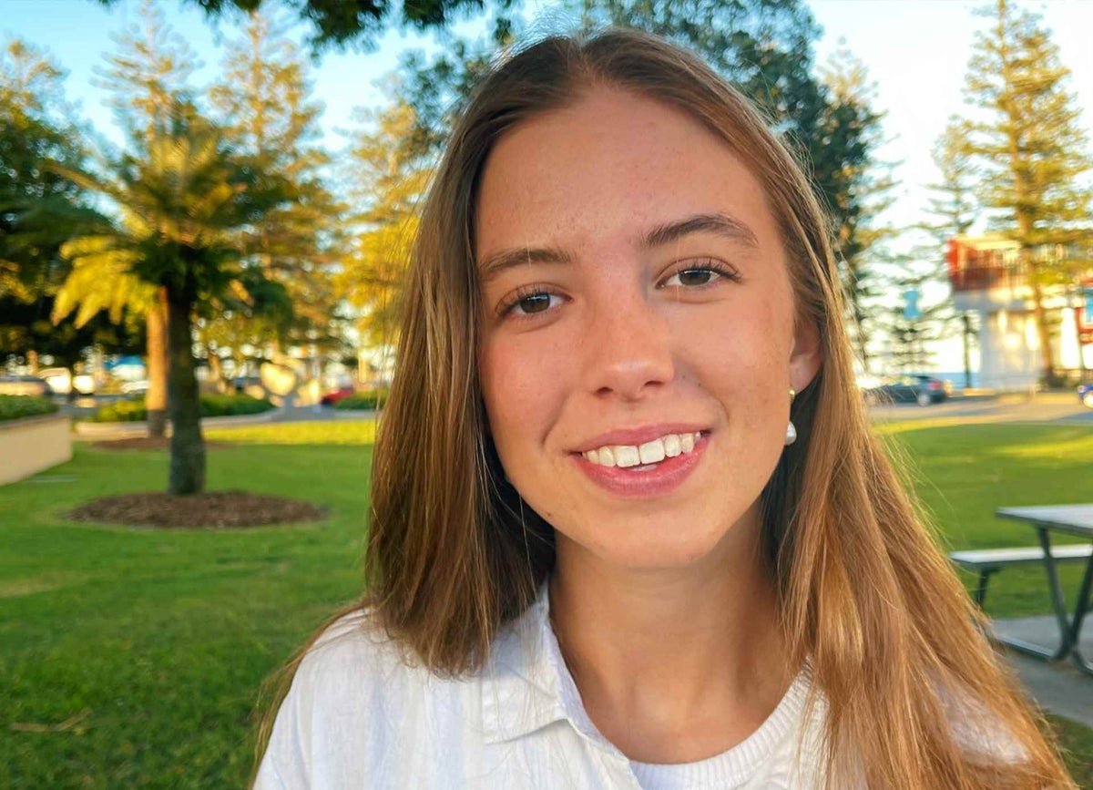 Girl smiling at camera