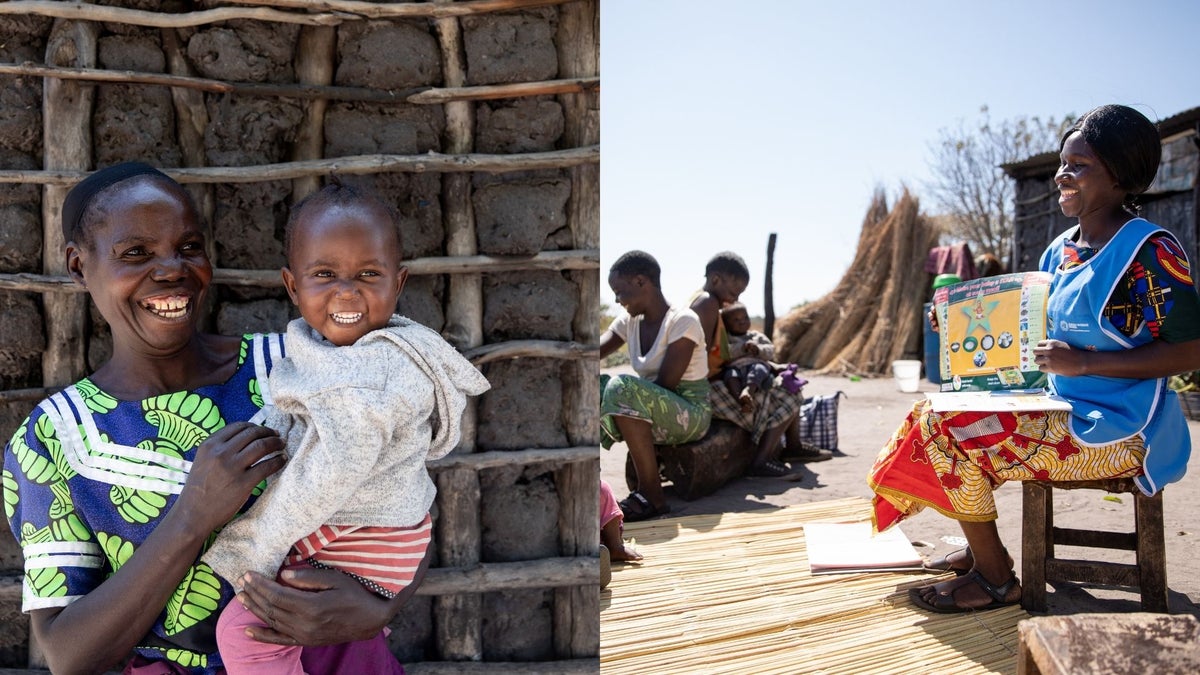 Left: Lillian with her granddaughter. Right: Namakolu, during a Nutrition Support group