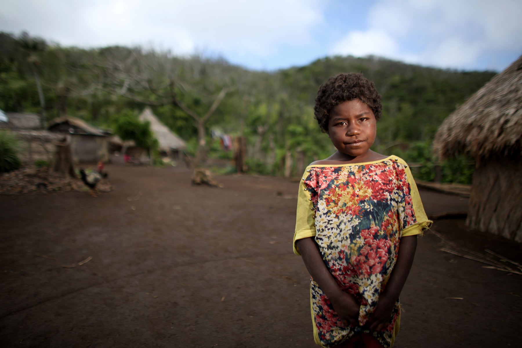 Melanie Nain, 7, (portrait of girl) is from a remote village of North Tanna , Vanuatu. 