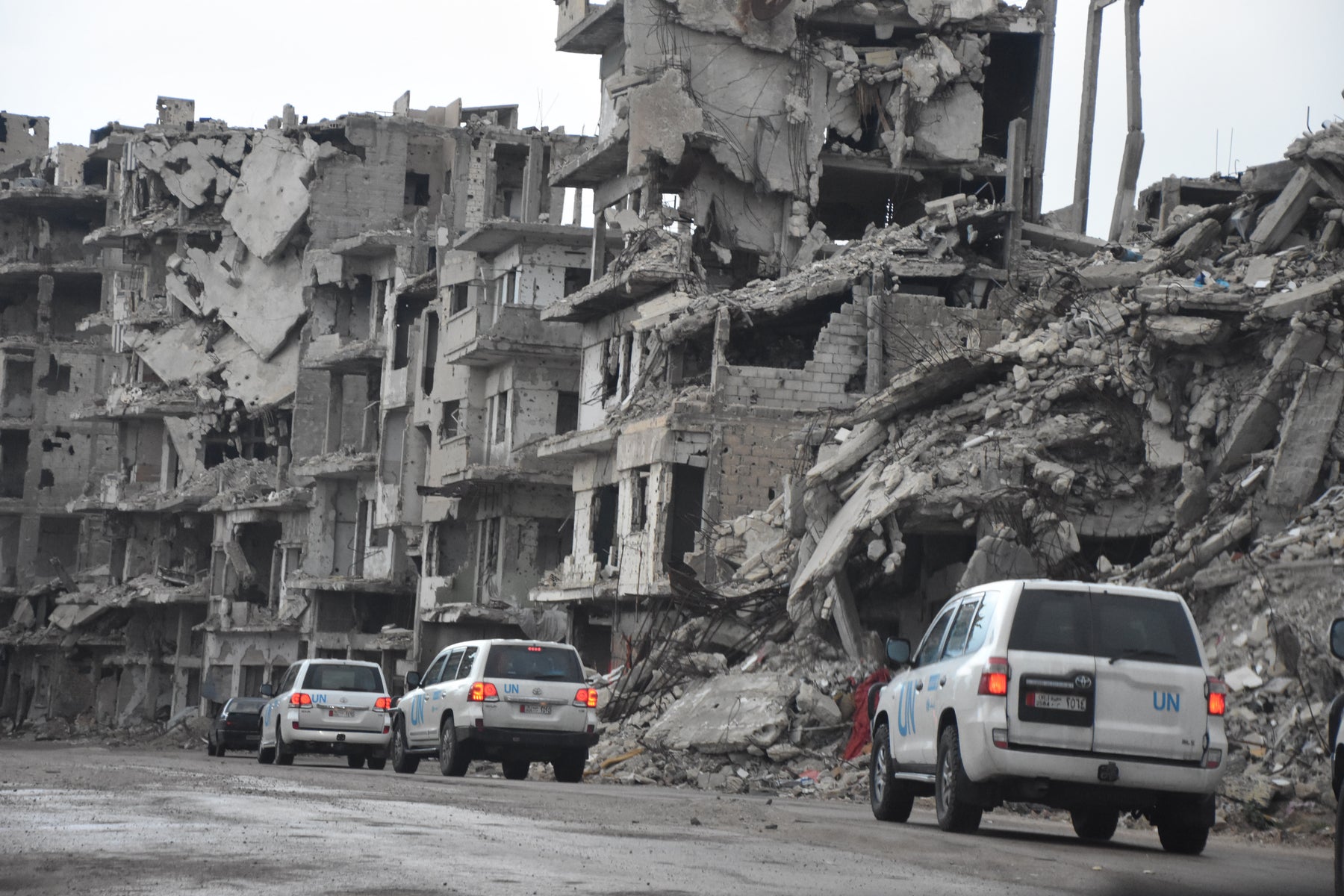 War torn street in Syria