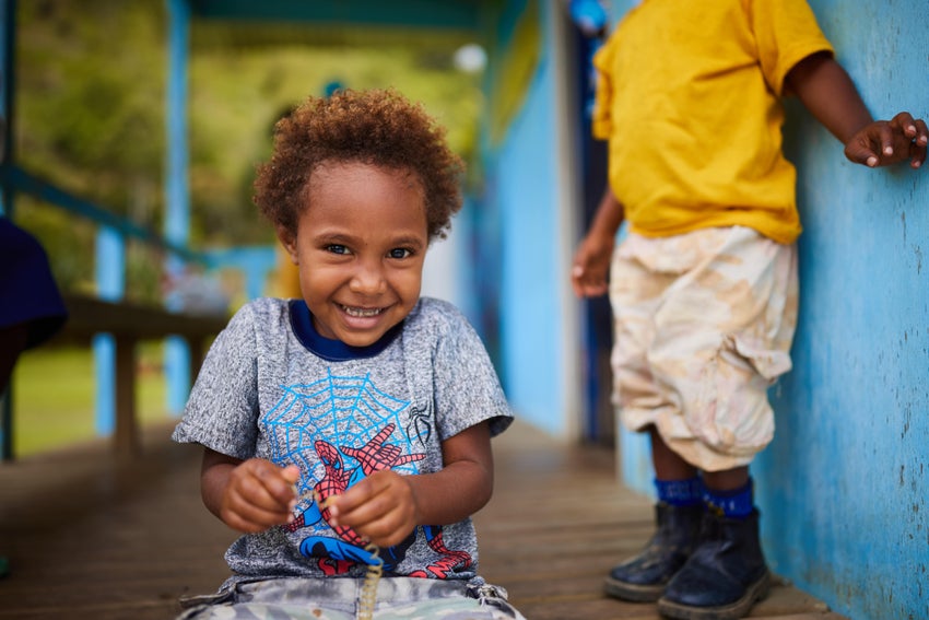 A child in Papua New Guinea exercising his right to access healthcare.