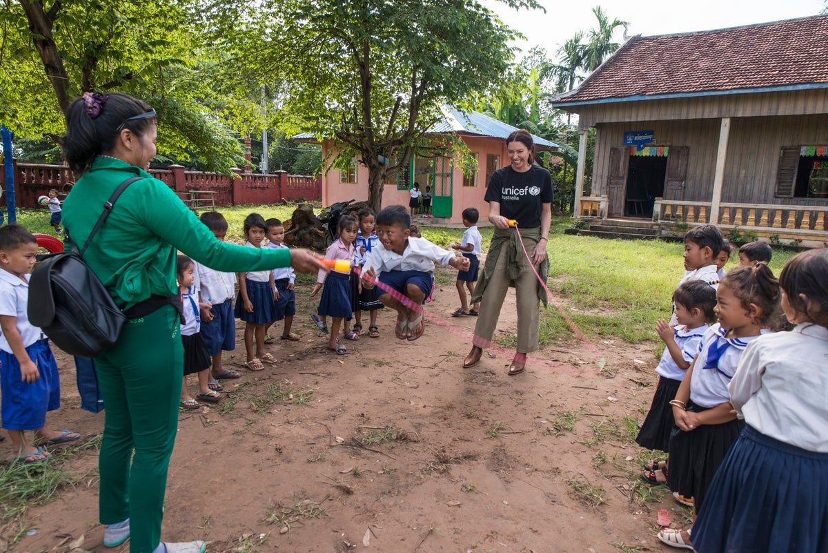 Erica taking part in a UNICEF program in Cambodia.