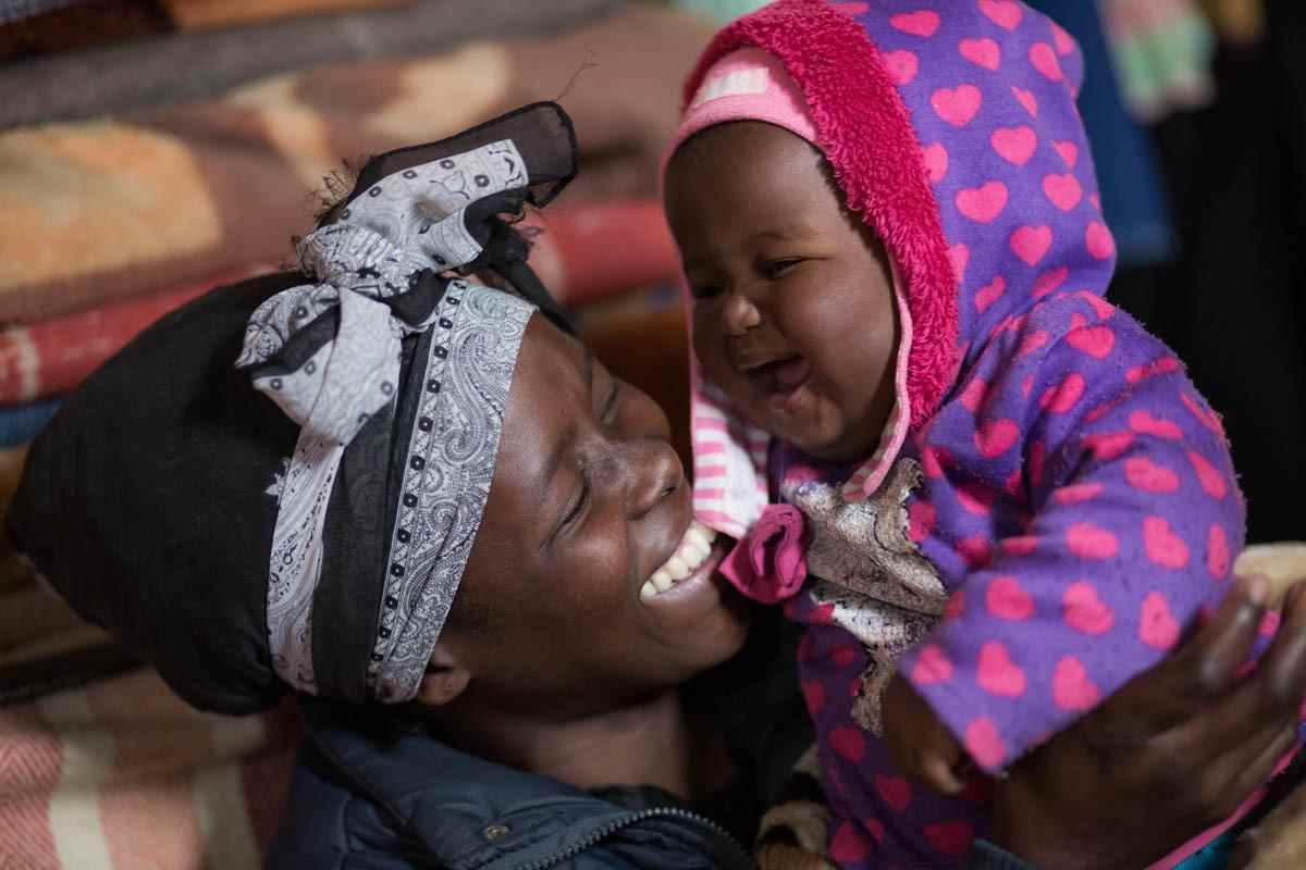 Siphiwe with her daughter Lundiwe in South Africa in 2014.