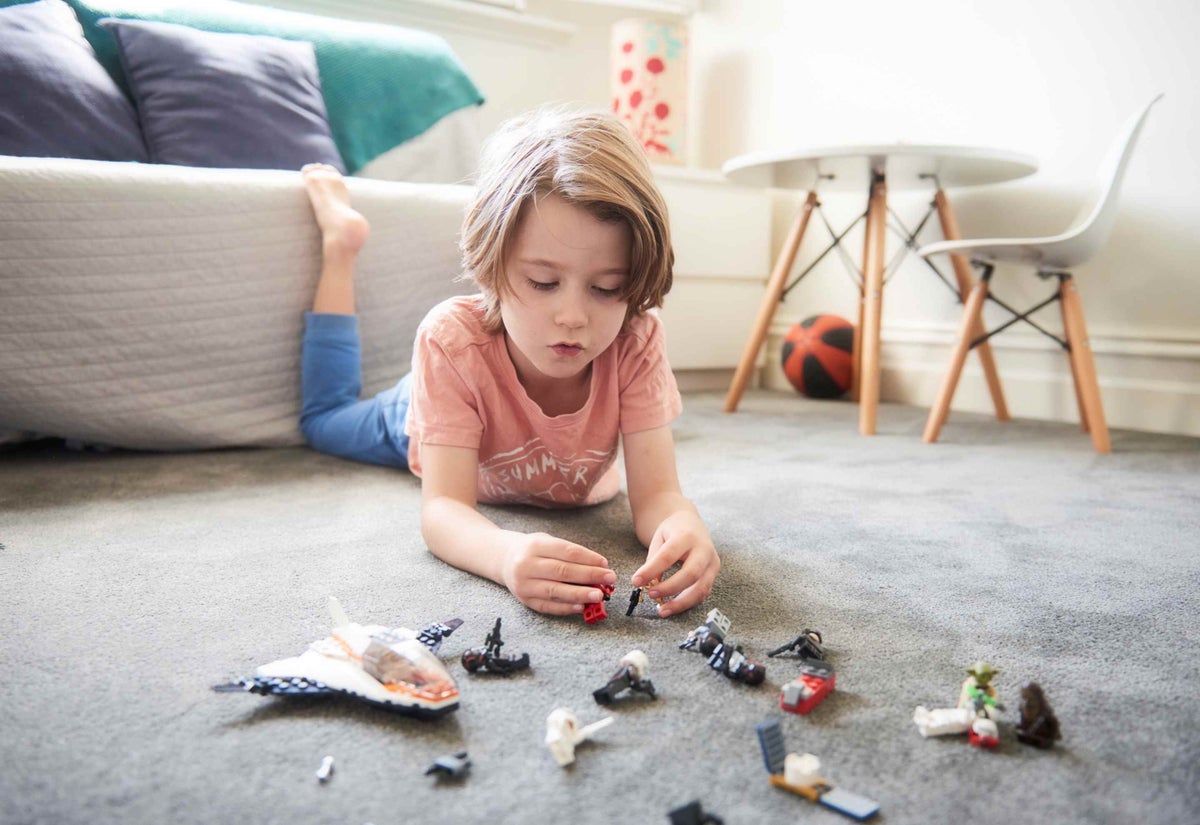 Indigo can spend hours playing with his Lego and loves to role-play with Star Wars Lego figures. This also buys his parents some uninterrupted time to get work done, in Australia