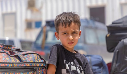 A young boy at the border between Iran and Afghanistan.