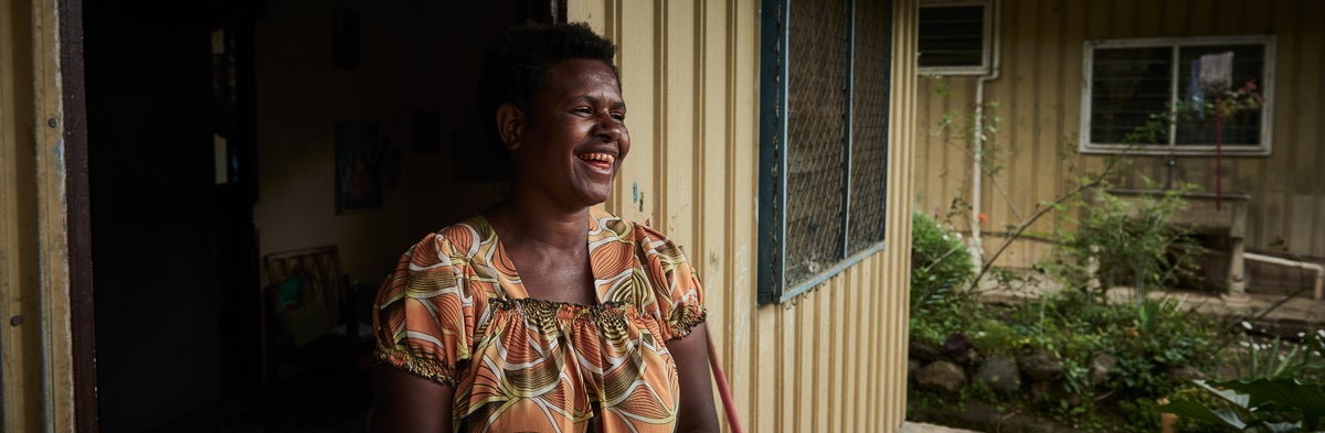 Wasna outside her home in Goglme, Chimbu.