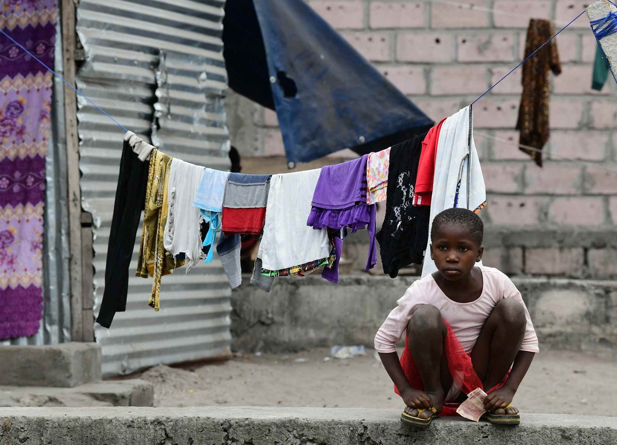 Children in a district in Kinshasa, the capital of the Democratic Republic of Congo. The neighbourhood was created by street children.