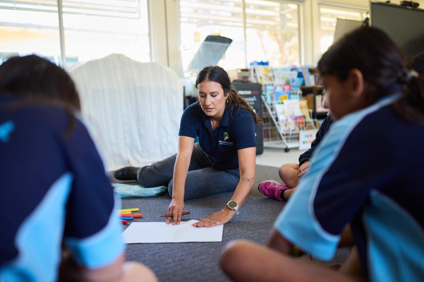 Talking with students in Northern Rivers of NSW about recent floods. 