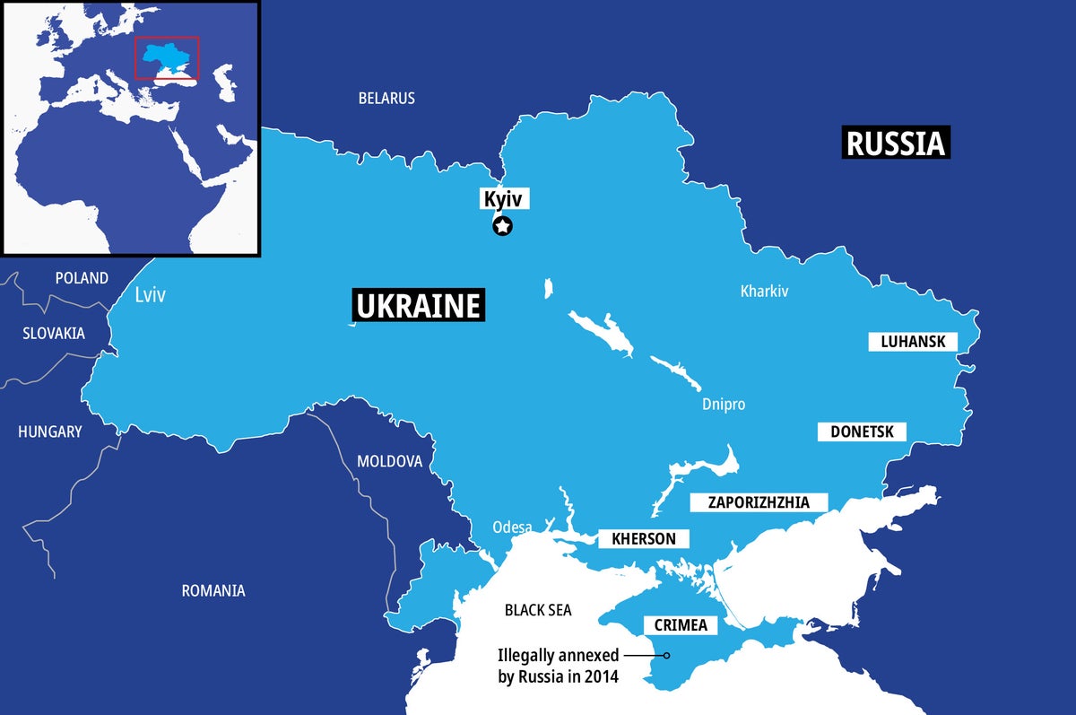 Map illustration of Ukraine