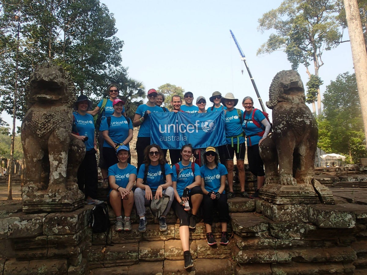 Group of adults wearing UNICEF shirts