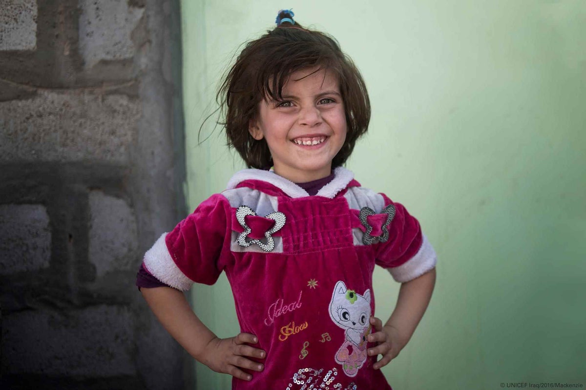 Three-year-old Aya is one of more than 30,000 Iraqis who've fled Hawija since August.