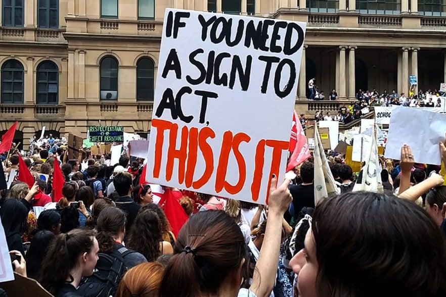 Protesters in Sydney's rally for Climate Action