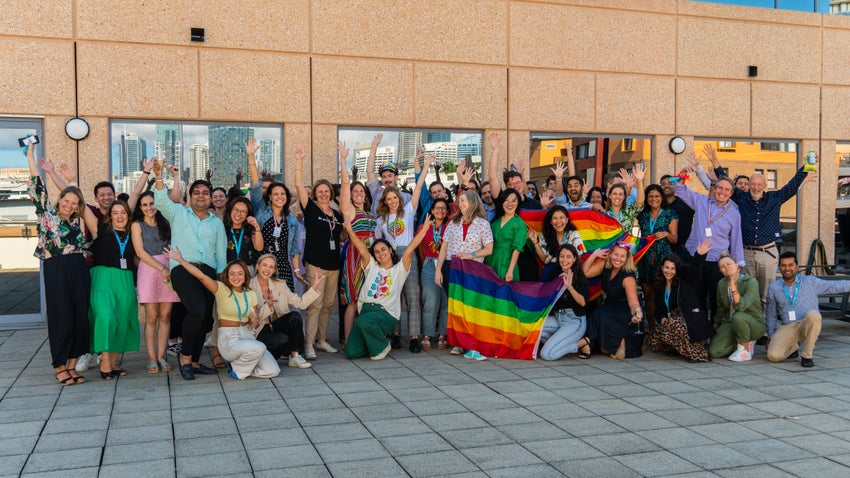 UNICEF Australia employees celebrating World Pride Day