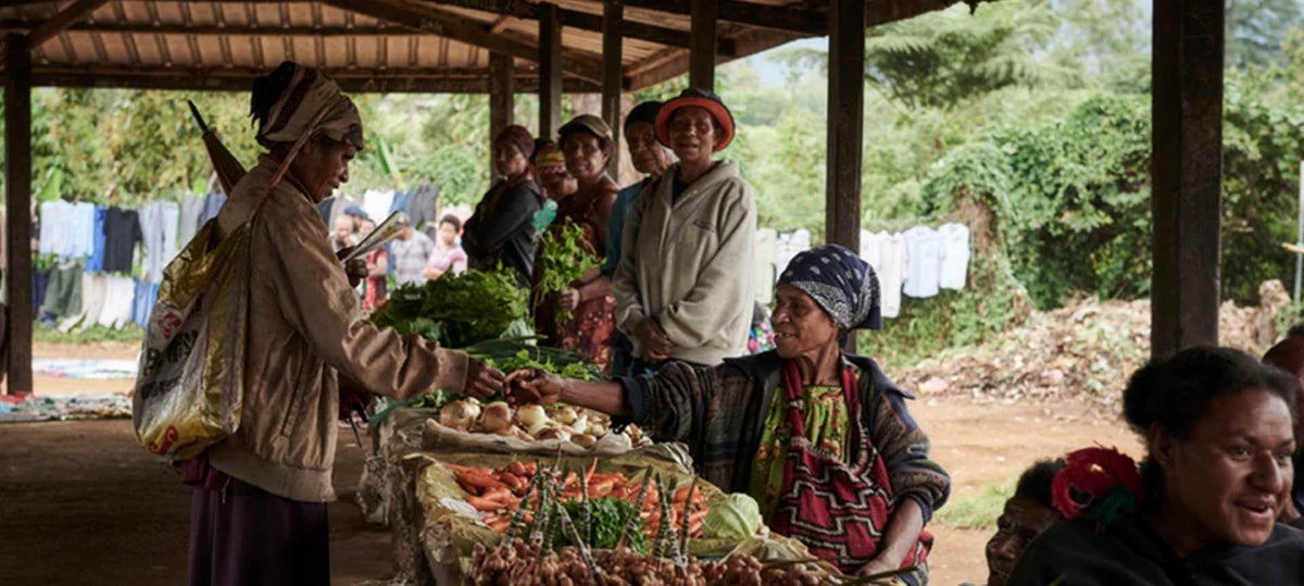 Previously in the markets, people from opposing tribes who only come to the market to buy goods.