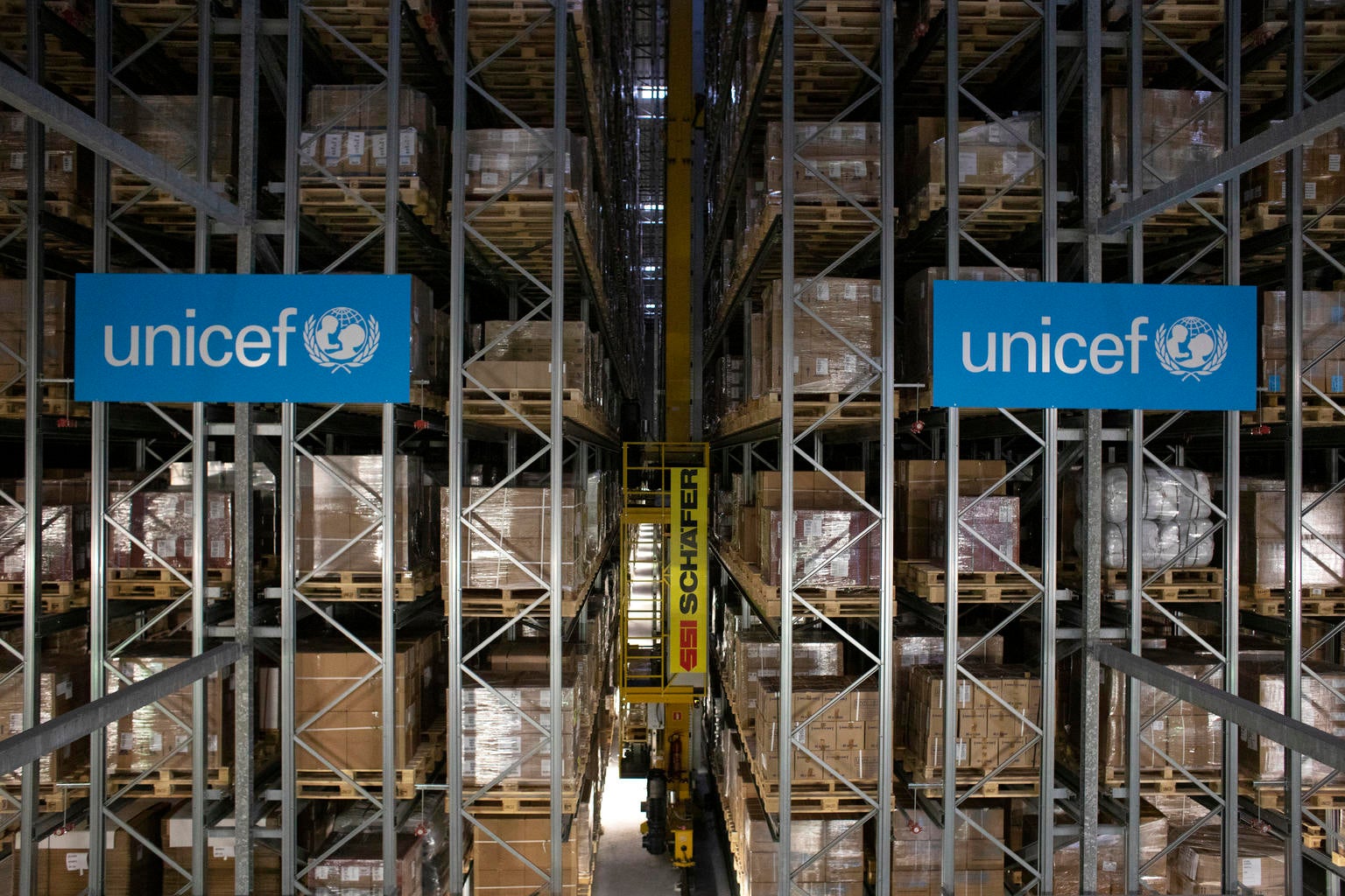 High-bay warehouse at the UNICEF’s Supply Division in Copenhagen