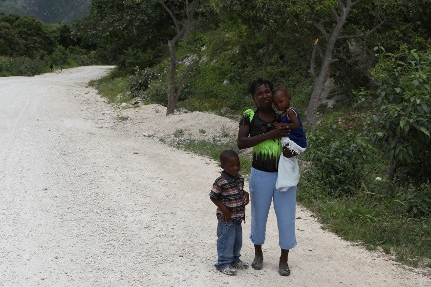 Christemene walked with her children over mountainous terrain for an hour to ensure they would received their vaccinations. 