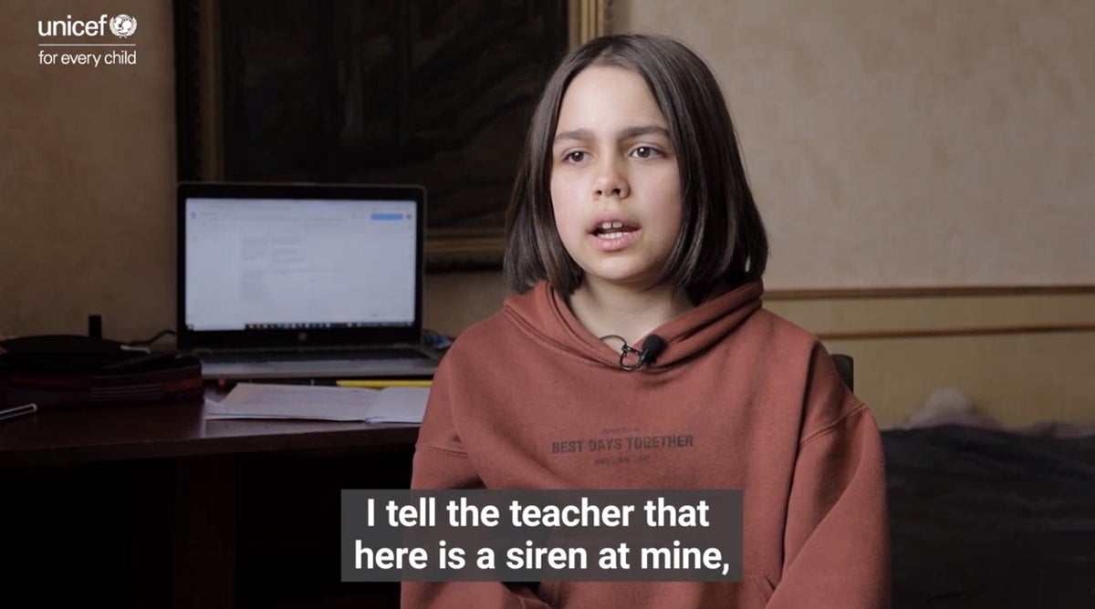 Child speaking to camera