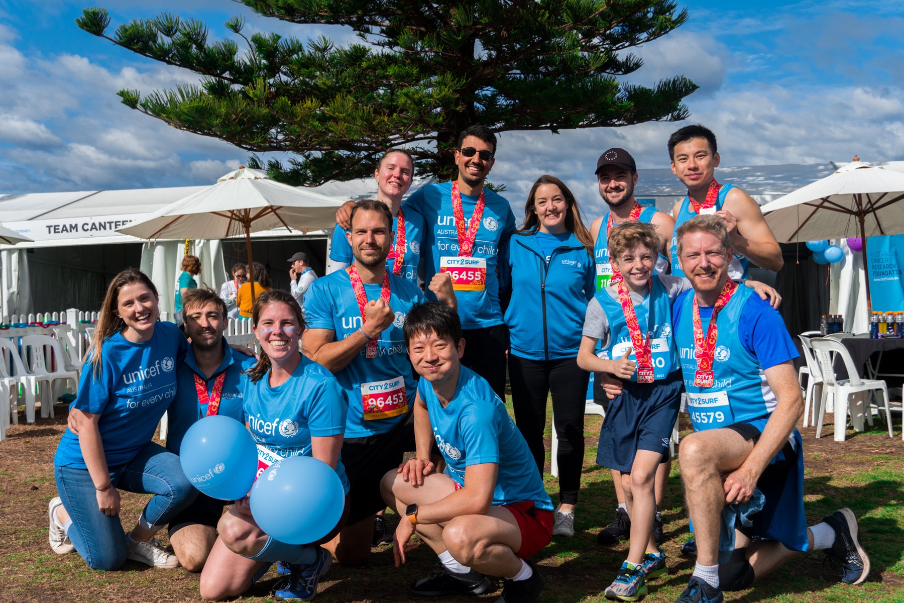 UNICEF Australia employees and their kids at the running event
