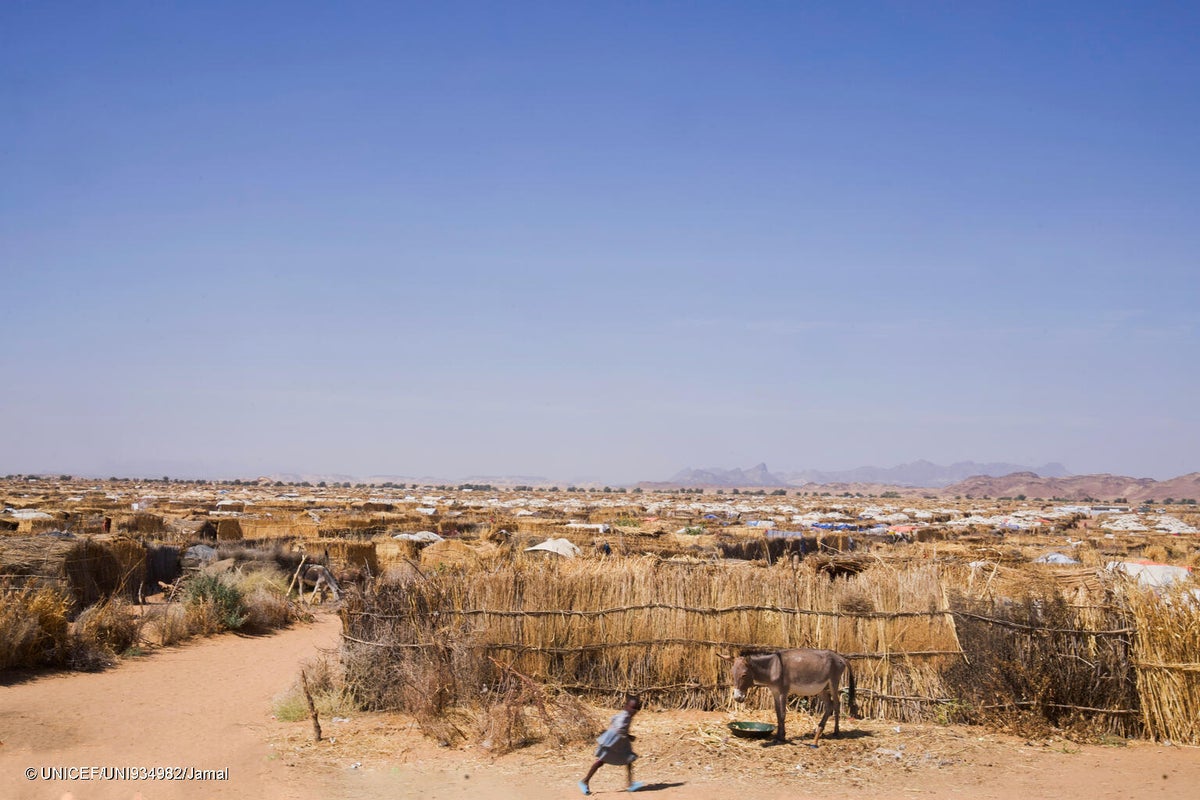 Aerial shot of a camp in Tawila