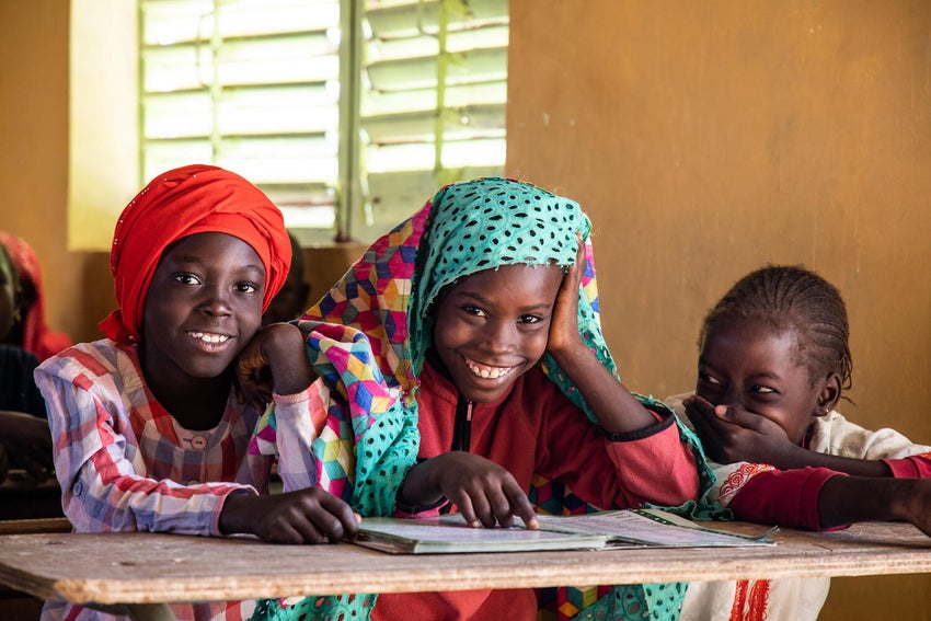 Senegal girls in their classroom
