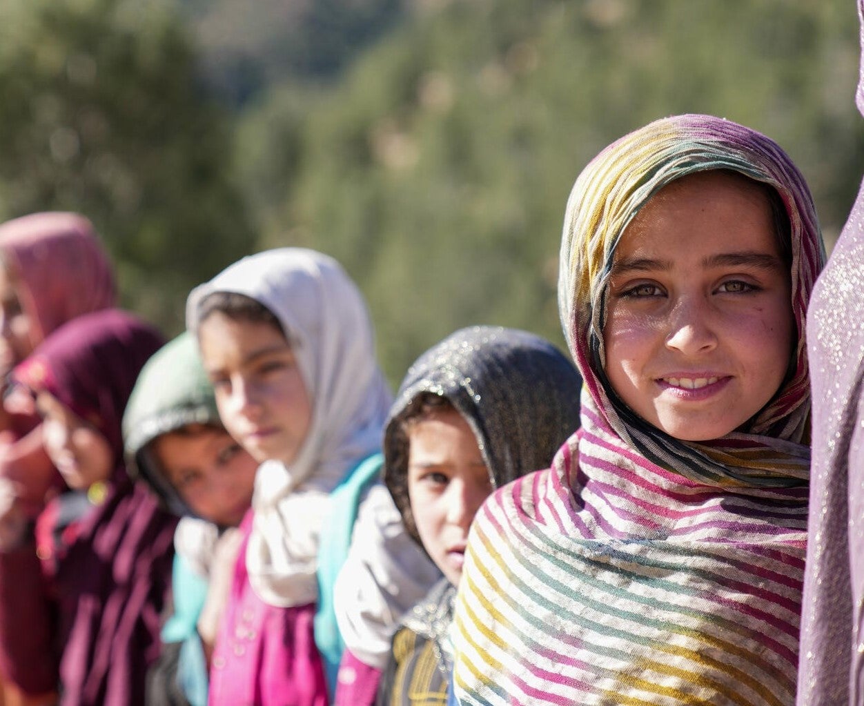 A girl in Afghanistan looks at the camera