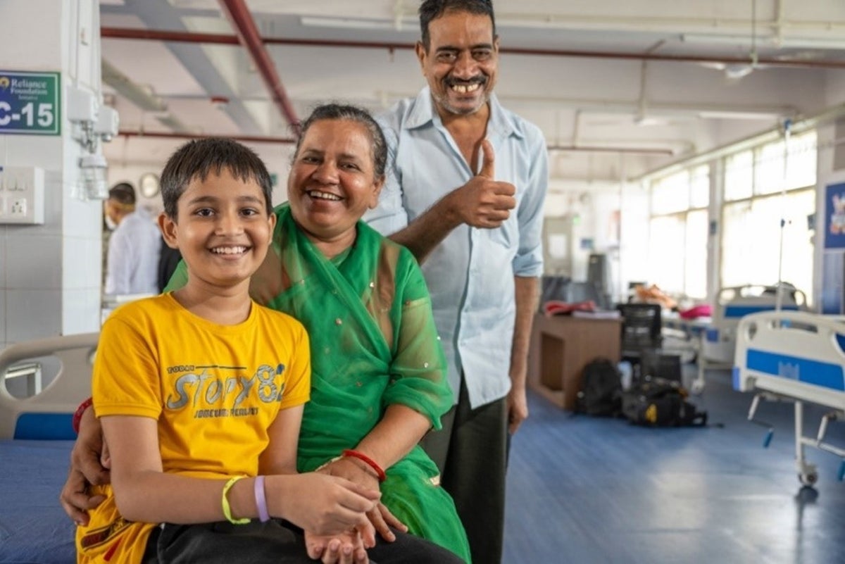 Munaf with his mother and father visit a hospital in Jamnagar for a check