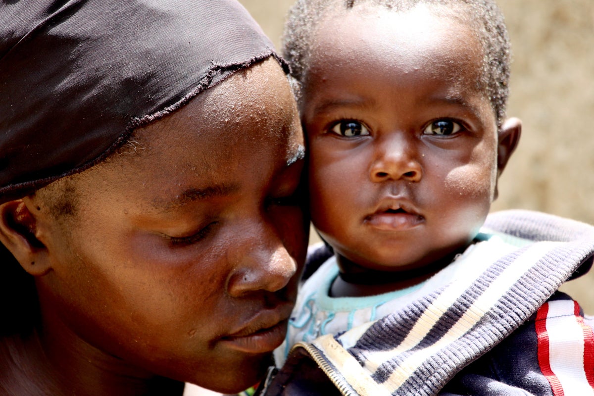 Mothers holding child