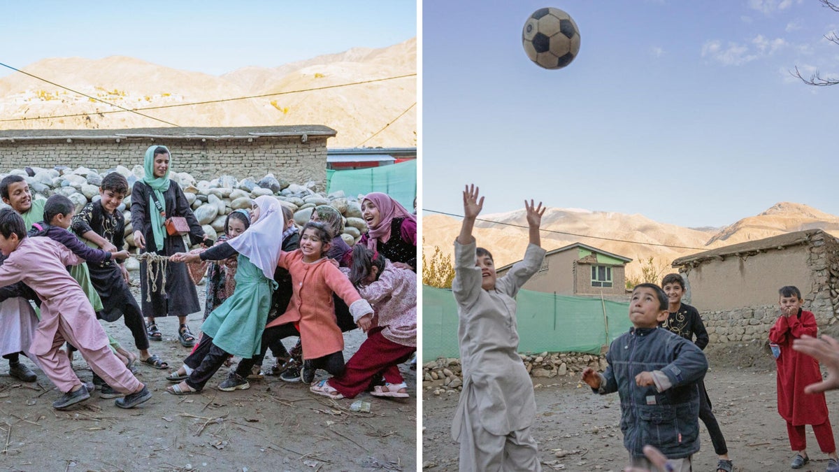 Children play at a UNICEF-supported child-friendly space in a mountainous and remote region of Afghanistan. 