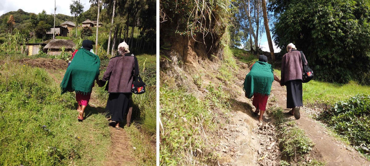 Rosalie, a village health volunteer, guided Jovita to the health centre in the middle of the night to give birth. After Jovita's daughter was born, Rosalie helped Jovita return home