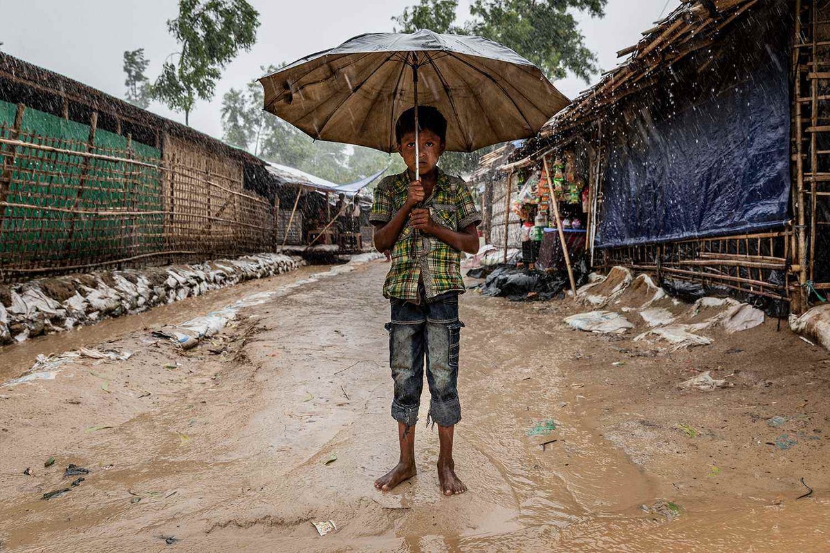 Child with umbrella