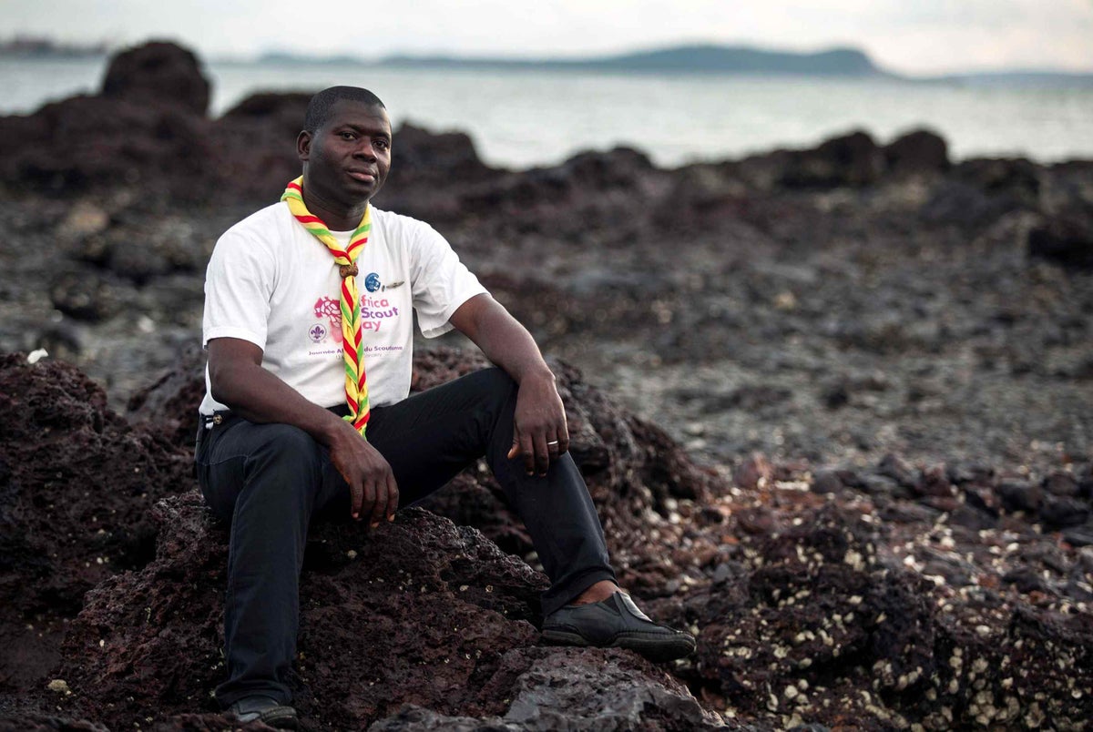 National Commissioner of the Boy Scouts of Guinea Marlaye Souma in Conakry, Guinea