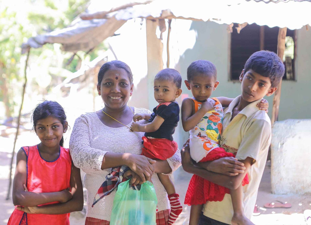 Logeswary is worried about how she can continue to put food on the table to feed her four children. 