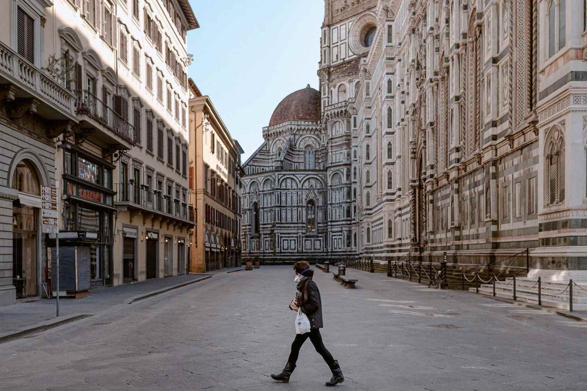 The streets of countries around the world have become eerily quiet. In Italy, the Piazza Del Duomo is a space normally crowded with thousands of visitors.