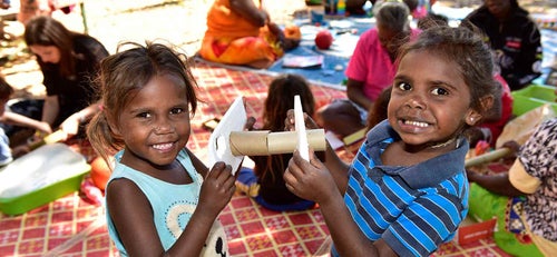 Two young children playing