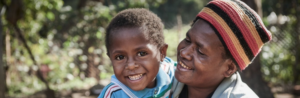 Wasna with her youngest child, Nick, 4.