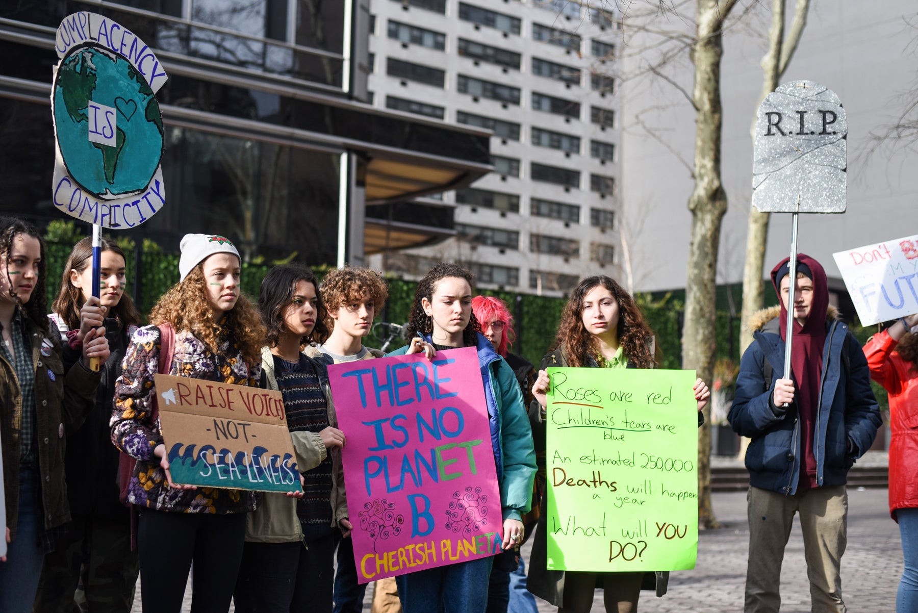 Young activists protesting in the street