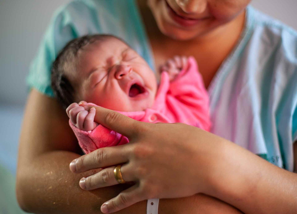 Newborn baby girl Julia was born 1 January , weighing 3.85kg, to mother Viviane and father Rafael