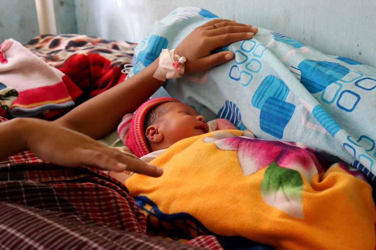 A newborn baby boy at a UNICEF-supported maternity ward in Viqueque. The little boy is yet to be named.