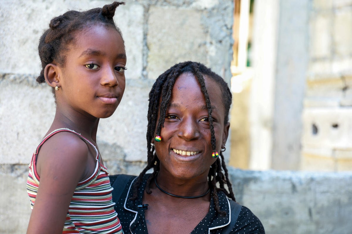 Fabienne is thrilled her nine-year old daughter Rebecca has taken the oral cholera vaccine dose in to protect her from the disease in Haiti. 