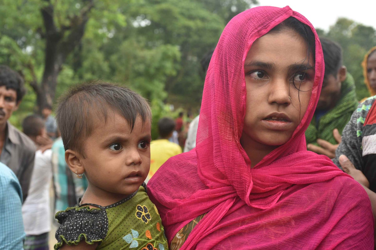 Shamseda and her young daughter, Shahida, have survived terrifying flooding in their camp