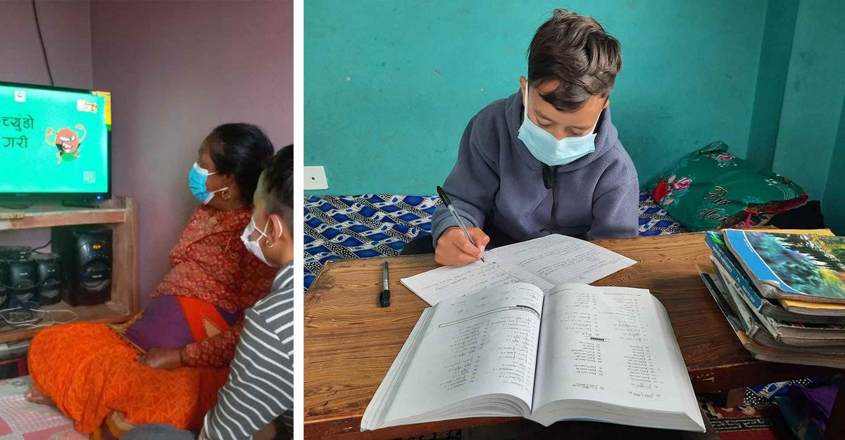 Ashok and his siblings have had to find ways to keep themselves busy since schools have closed again. 